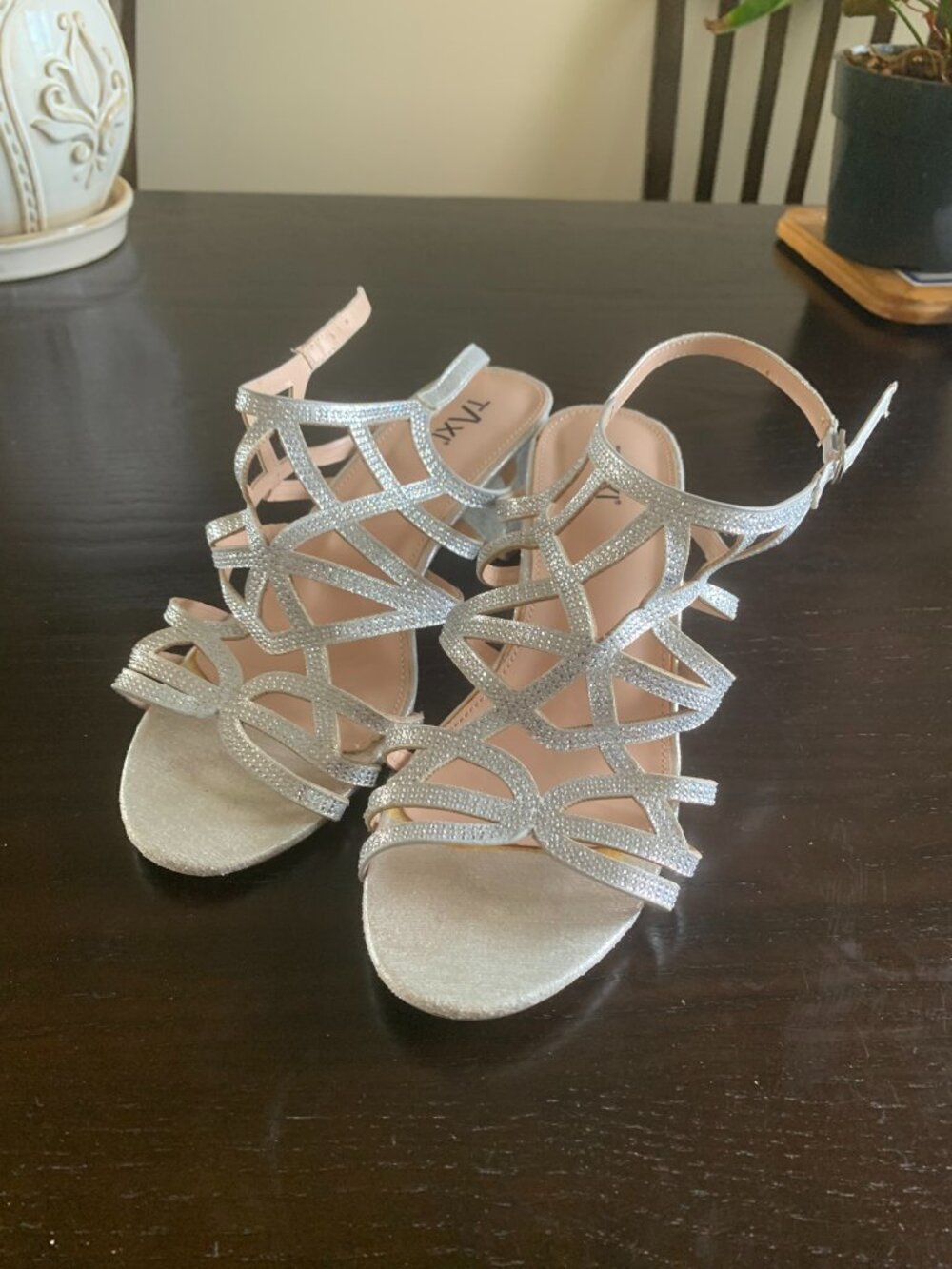 Silver Cage Mesh Sparkle Sandal